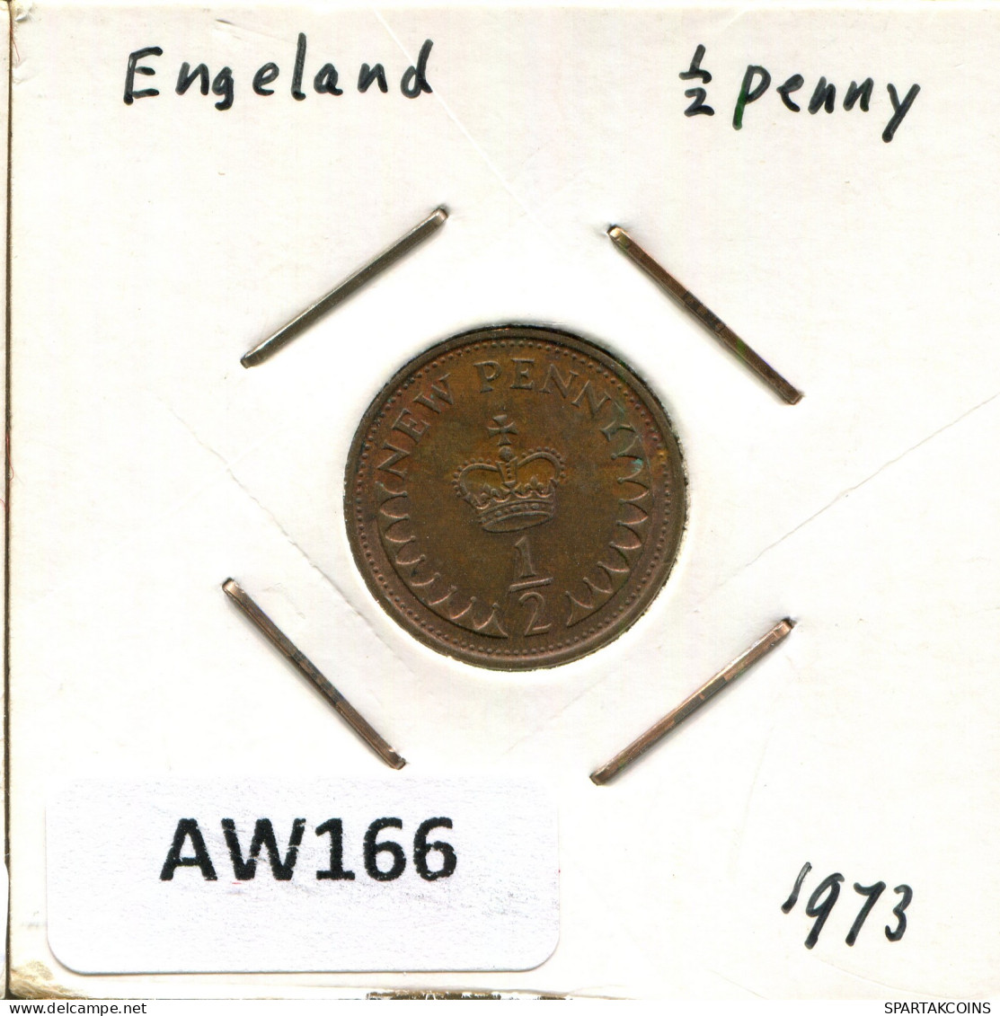 HALF PENNY 1973 UK GRANDE-BRETAGNE GREAT BRITAIN Pièce #AW166.F - 1/2 Penny & 1/2 New Penny