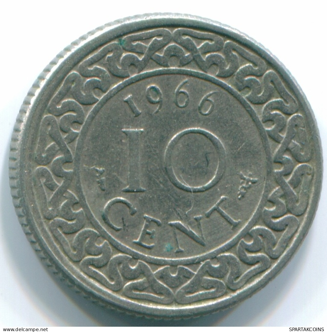 10 CENTS 1966 SURINAME Netherlands Nickel Colonial Coin #S13240.U - Surinam 1975 - ...