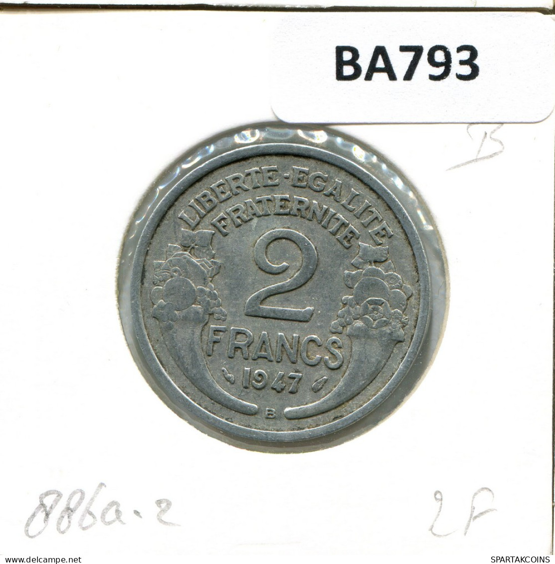 2 FRANCS 1947 B FRANCE French Coin #BA793 - 2 Francs