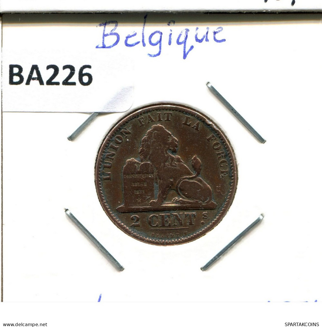 2 CENTIMES 1874 FRENCH Text BELGIUM Coin #BA226.U - 2 Cent