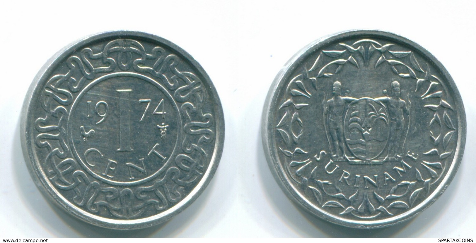 1 CENT 1974 SURINAM NIEDERLANDE Aluminium Koloniale Münze #S11383.D - Surinam 1975 - ...