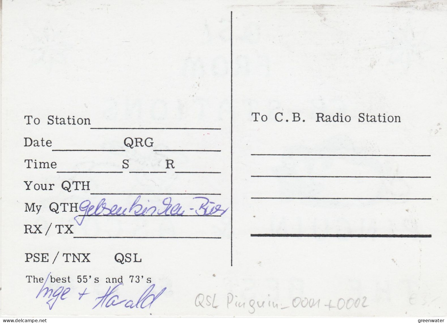 CB-Stations Pinguin & Ascona QSl Card (58702) - CB