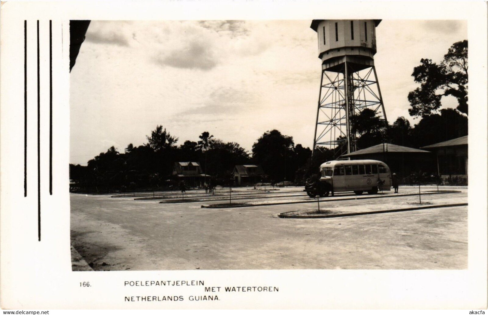 PC CPA PC CPA SURINAME POELEPANTJEPLEIN MET WATERTOREN, PHOTO POSTCARD (b4788) - Surinam