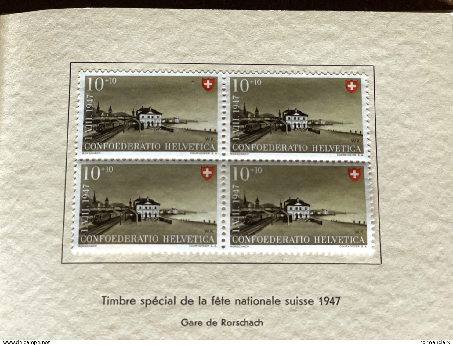 SWITZERLAND 1947 OFFICIAL PRESENTATION BOOKLET FOR CONGRESS MINT BLOCKS 0F 4 (1) - Andere & Zonder Classificatie