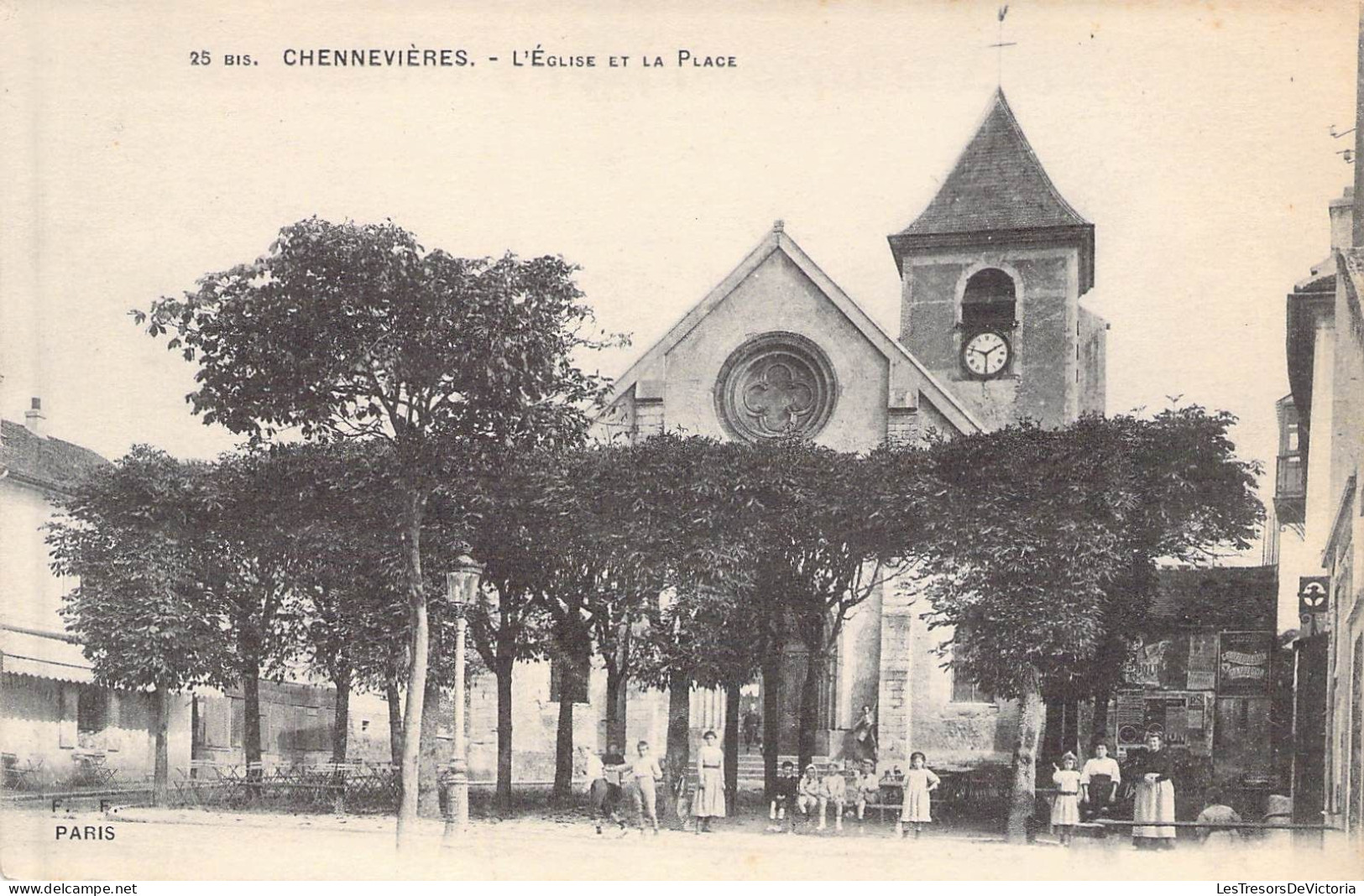 FRANCE - 94 - CHENNEVIERES - L'église Et La Place - Carte Postale Ancienne - Chennevieres Sur Marne