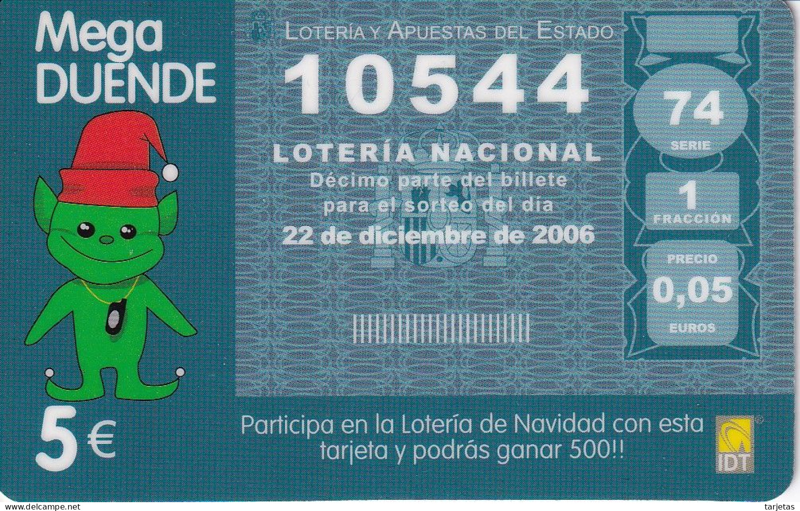 TARJETA DE ESPAÑA DE NAVIDAD DEL MEGA DUENDE - LOTERIA - CHRISTMAS (FOOTBALL) IDT - Christmas