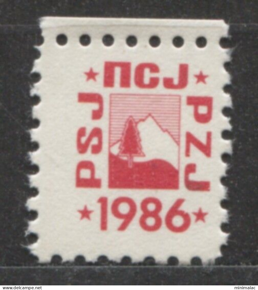 Yugoslavia 1986, Stamp For Membership Mountaineering Association Of Yugoslavia, Revenue, Tax Stamp, Cinderella, Red - Officials