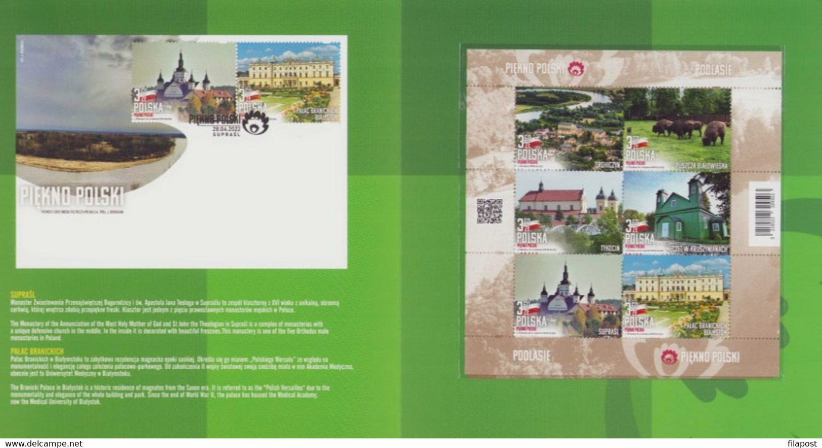 Poland 2022 Booklet / The Beauty Of Poland, National Park, Church, Mosque, Palace, Monastery / With Full Sheet MNH** - Carnets