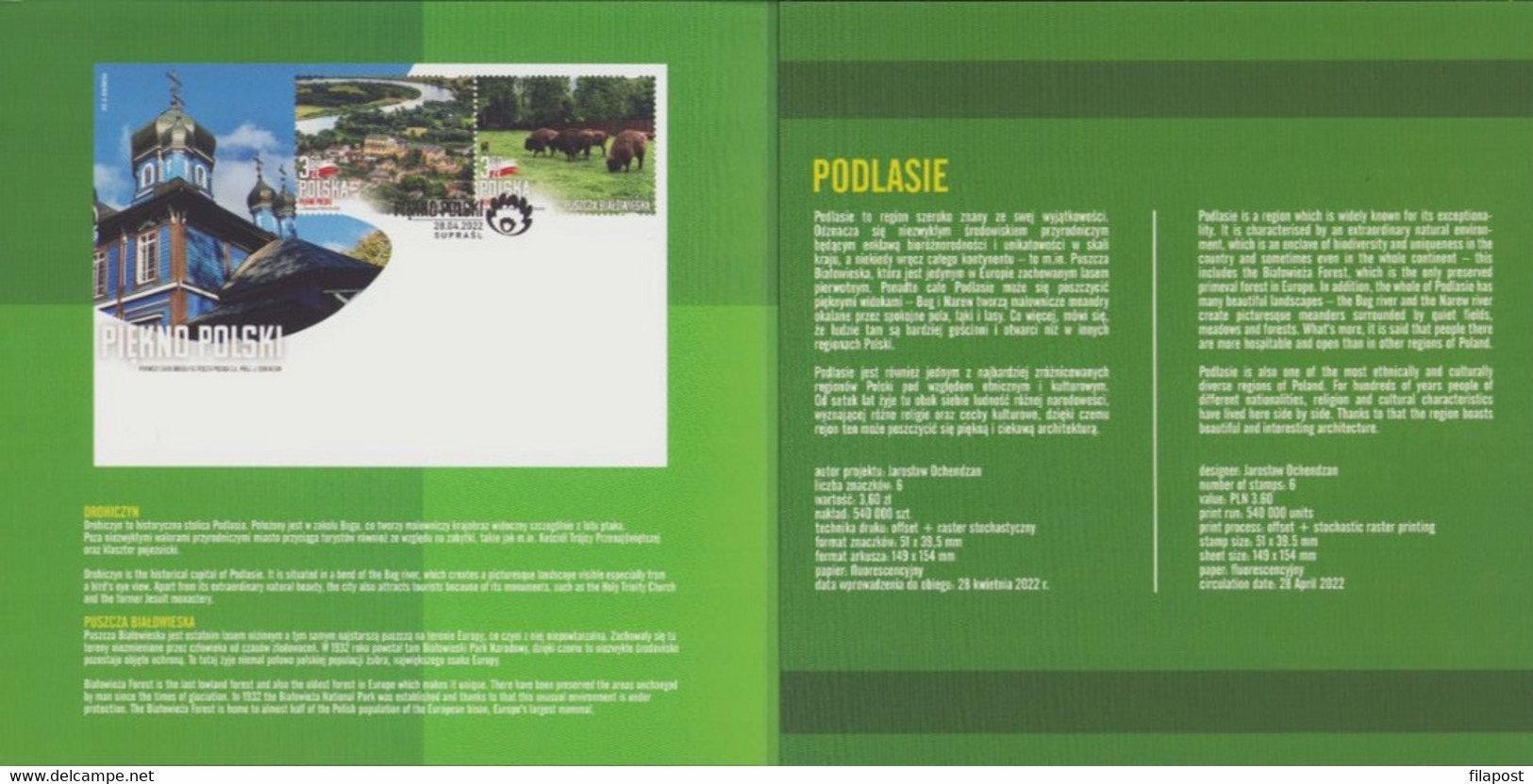 Poland 2022 Booklet / The Beauty Of Poland, National Park, Church, Mosque, Palace, Monastery / With Full Sheet MNH** - Carnets