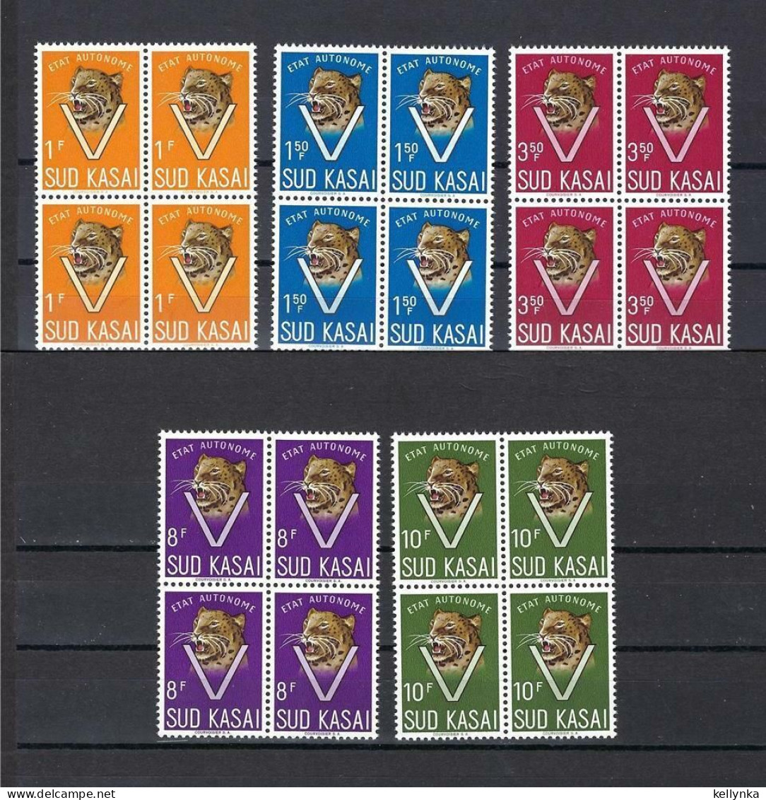 Sud Kasaï - 20/24 - Léopards - Blocs De 4 - 1961 - MNH - South-Kasaï