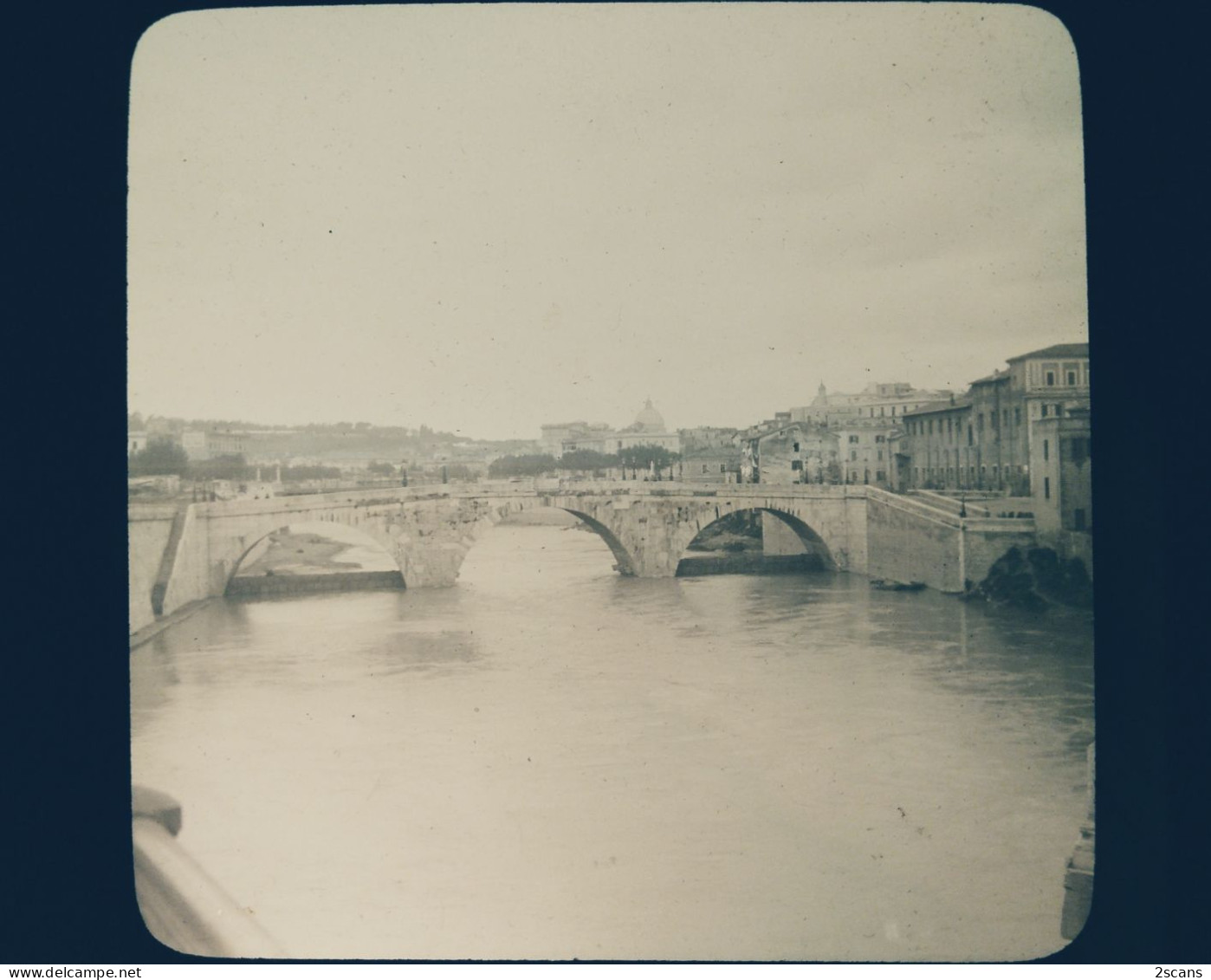 Italie - ROME - ROMA - Plaque De Verre Ancienne (1906) - Le Pont Sisto Sur Le Tibre - Bridges