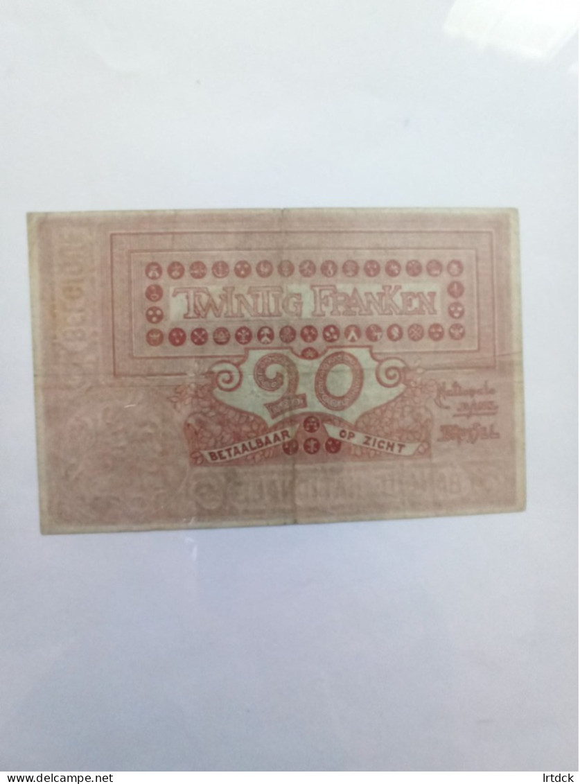 Belgique 20 Francs  25/09/1913 - 5-10-20-25 Francos