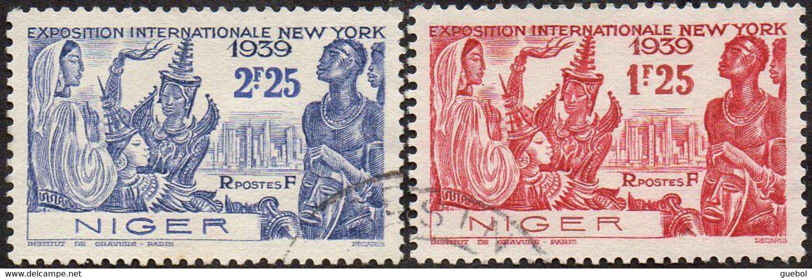 Détail De La Série Exposition Internationale De New York Obl. Niger N° 67 Et 68 - 1939 Exposition Internationale De New-York