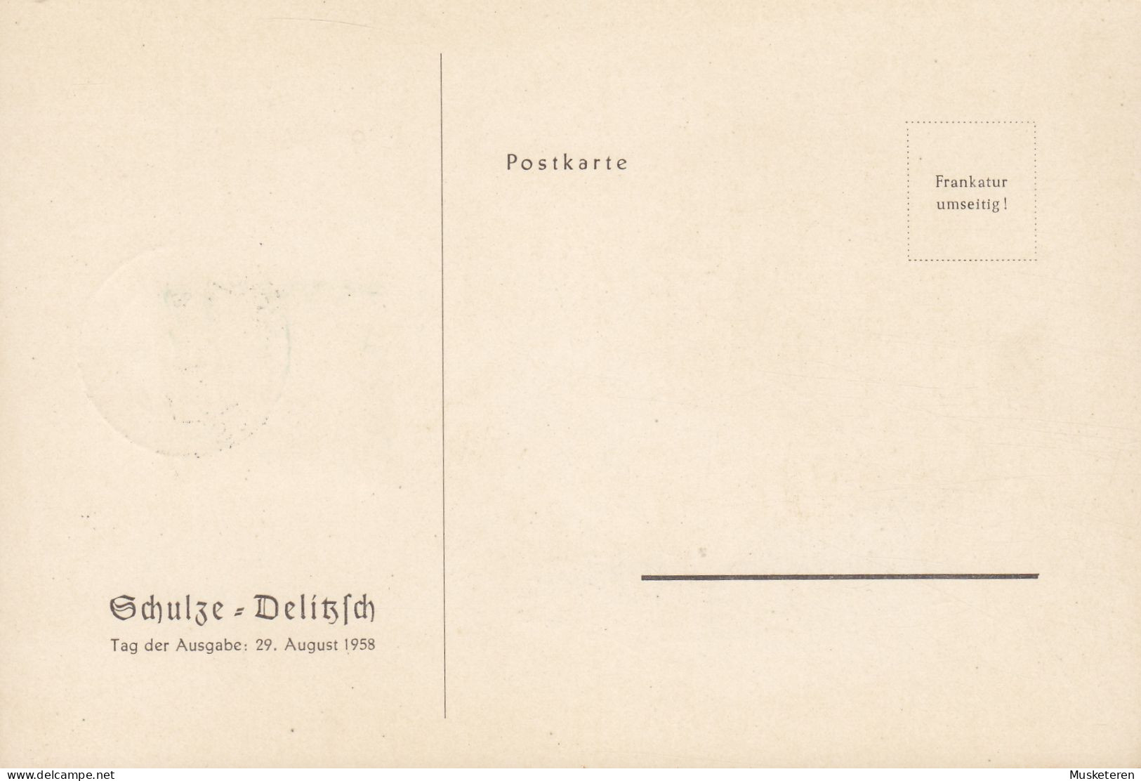 Saarland Bundespost 1958 Maximum Card Karte Carte Hermann Schulze-Delitzsch (2 Scans) - Maximumkarten