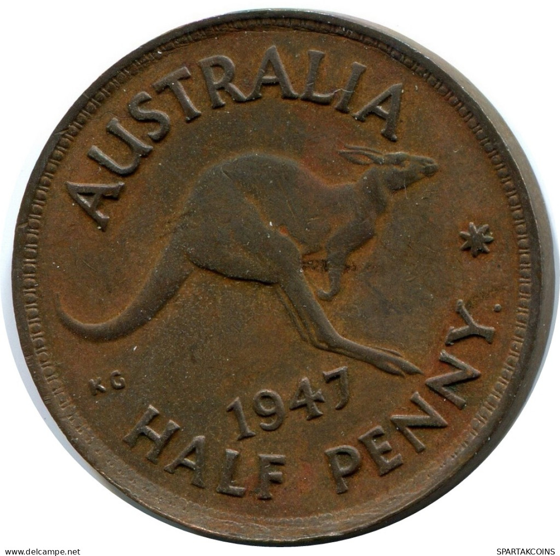 1/2 PENNY 1947 AUSTRALIEN AUSTRALIA I Münze #AX359.D - ½ Penny