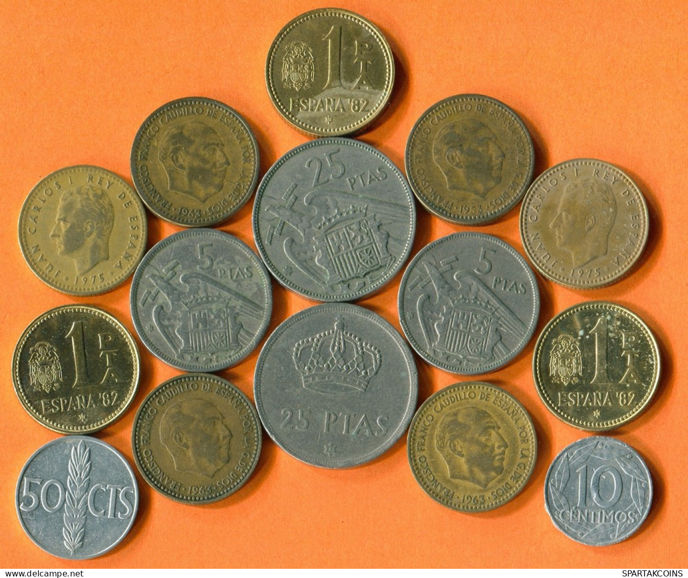 SPAIN Coin SPANISH Coin Collection Mixed Lot #L10226.1.U - Sammlungen