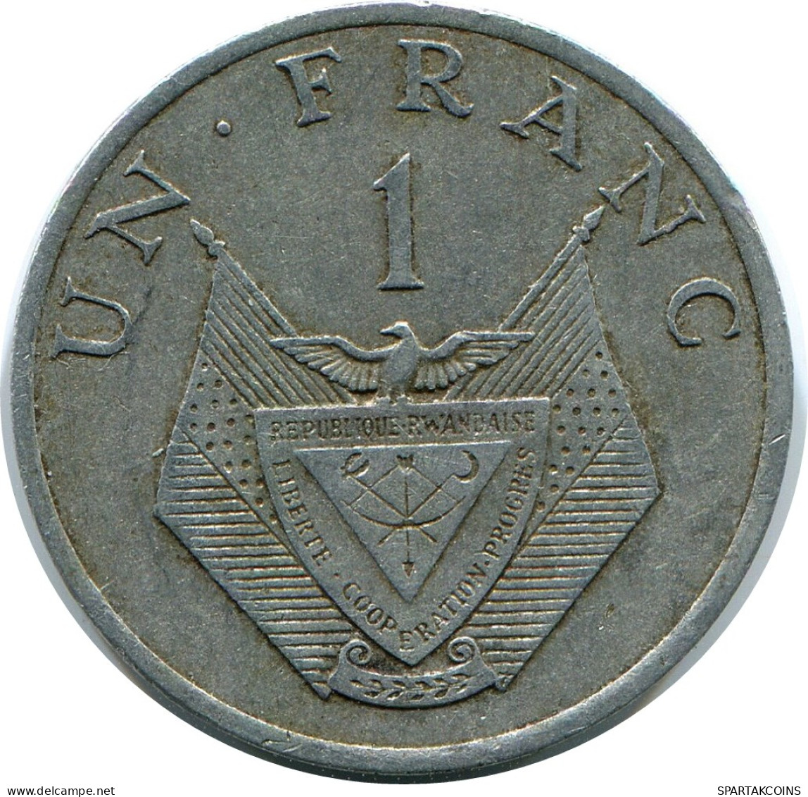 1 FRANC 1977 RWANDA (RUANDA) Münze #AP922.D - Rwanda