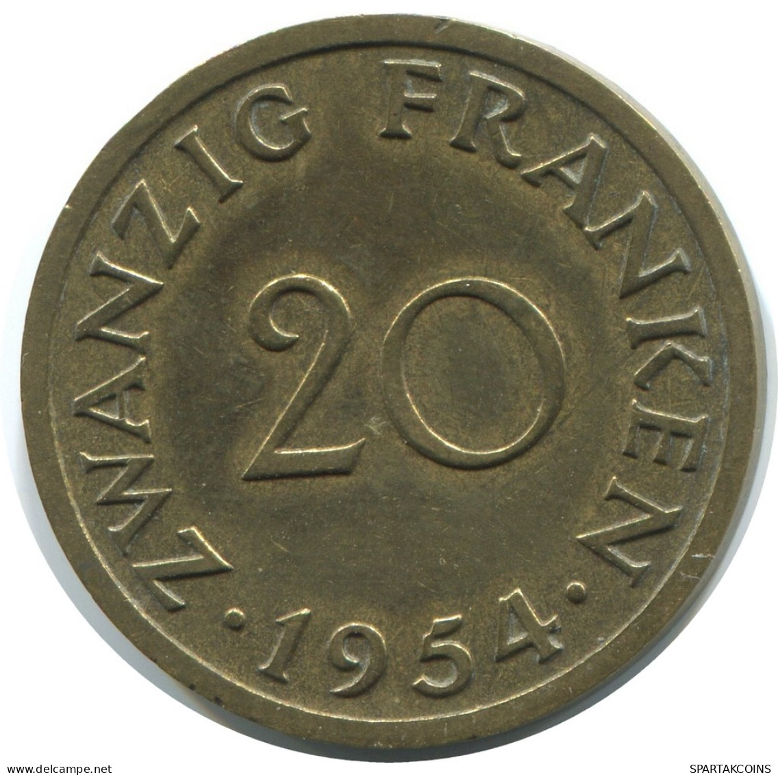 20 FRANKEN 1954 SAARLAND ALLEMAGNE Pièce GERMANY #AD779.9.F - 20 Franken