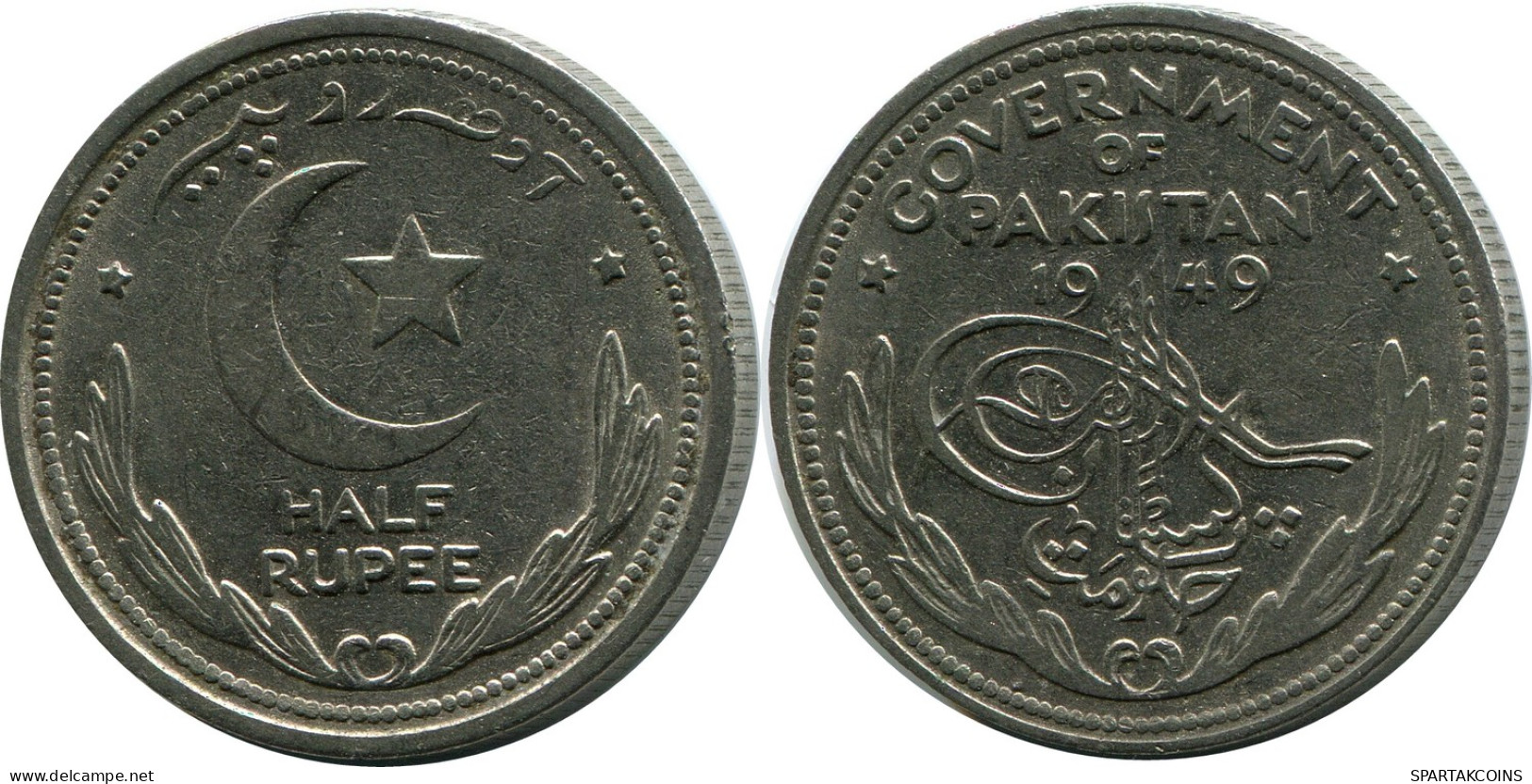 1/2 RUPEE 1949 PAKISTAN Münze #AK268.D - Pakistan