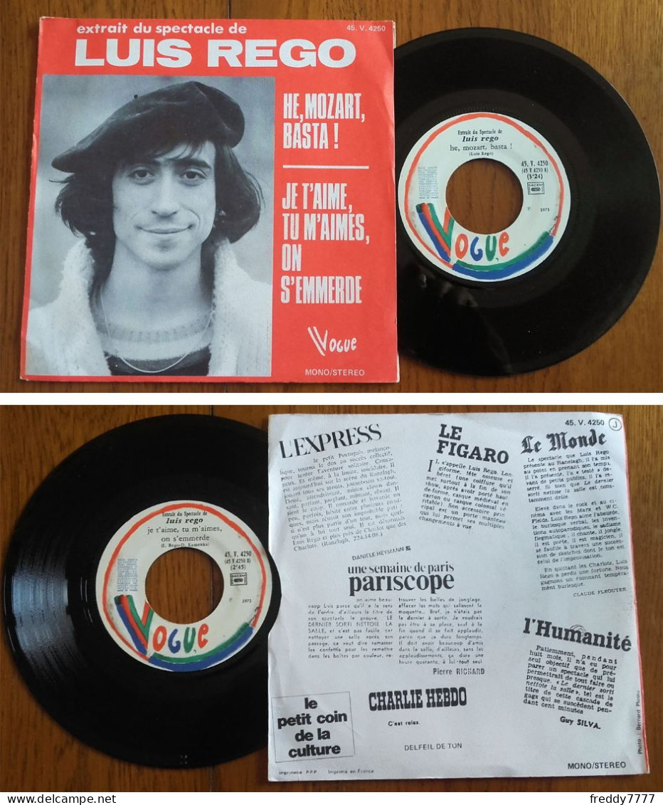 RARE French SP 45t RPM (7") LUIS REGO «He, Mozart, Basta !» - Collector's Editions