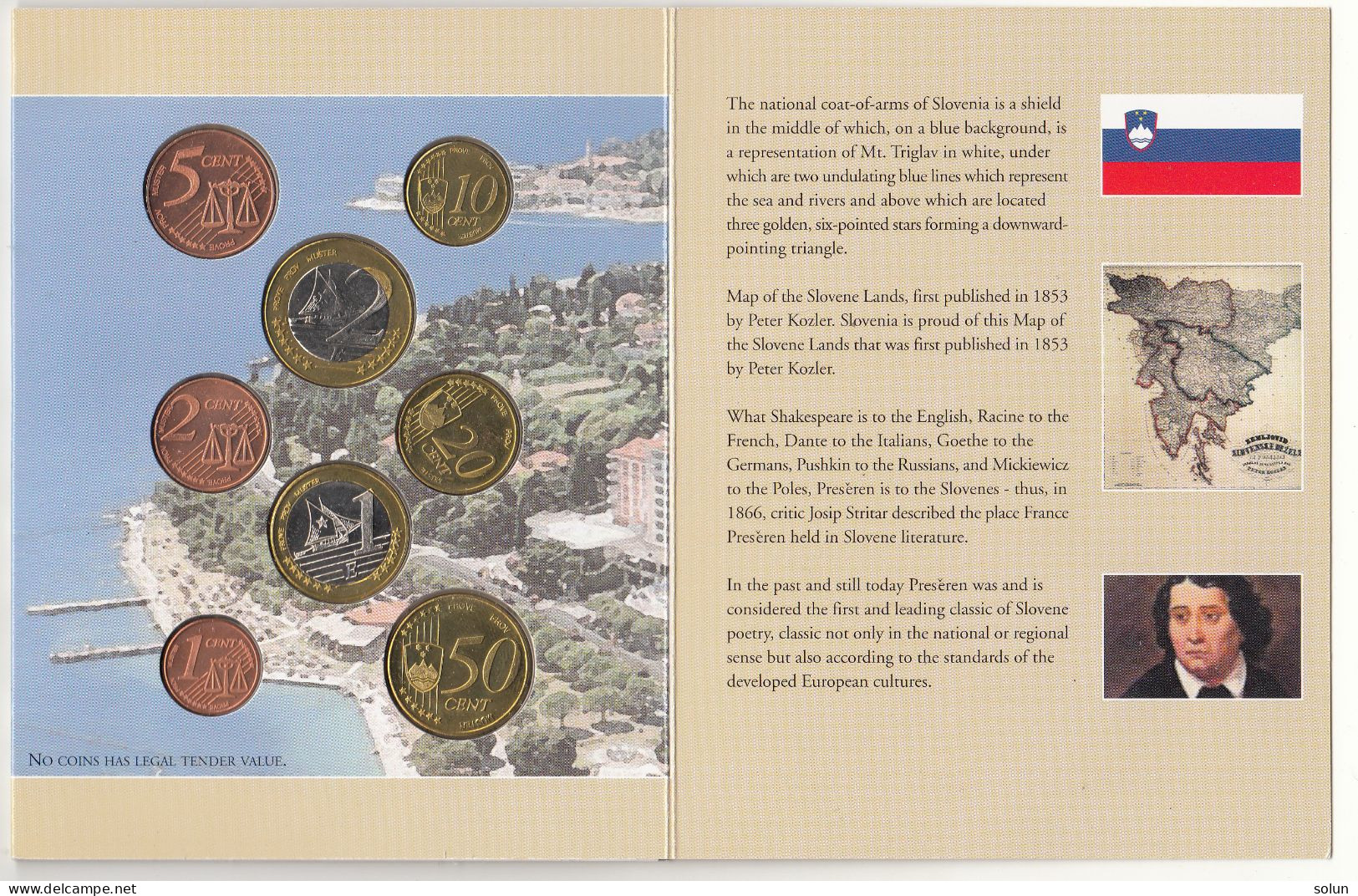 PATTERN/PROTOTYPE EURO COIN COLLECTION SLOVENIA 2004 - Slovenië