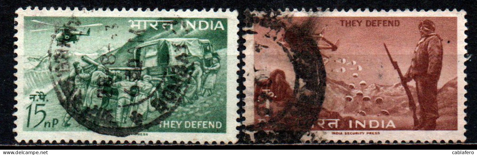 INDIA - 1963 - FORZE ARMATE DELL'INDIA - 16° ANNIVERSARIO DELL'INDIPENDENZA  - USATI - Used Stamps