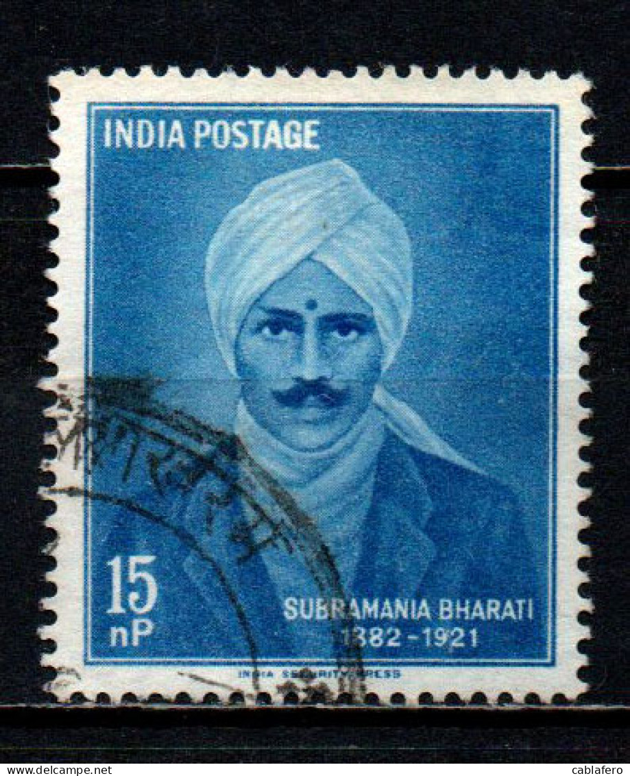 INDIA - 1960 - SUBRAMANIA BHARATI - POETA E STATISTA (1882-1921) - USATO - Used Stamps