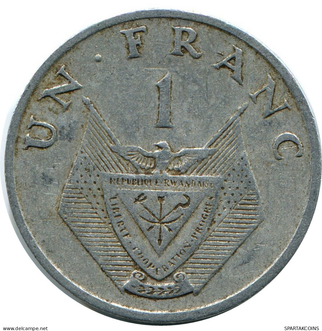 1 FRANC 1974 RWANDA (RUANDA) Coin #AP919.U - Rwanda