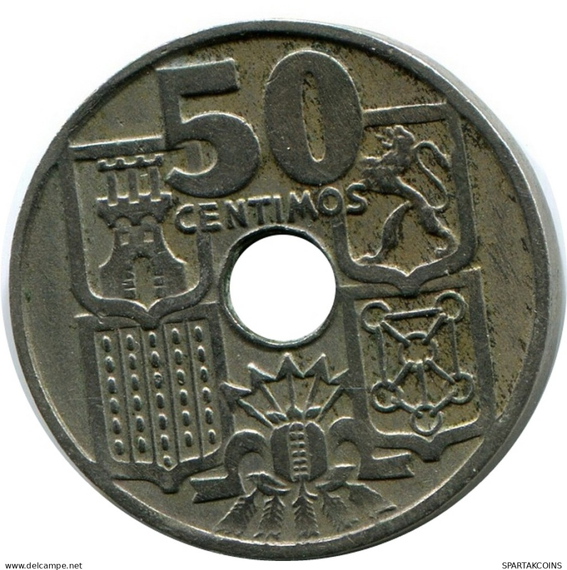 50 CENTIMOS 1949 SPAIN Coin #AR161.U - 50 Céntimos