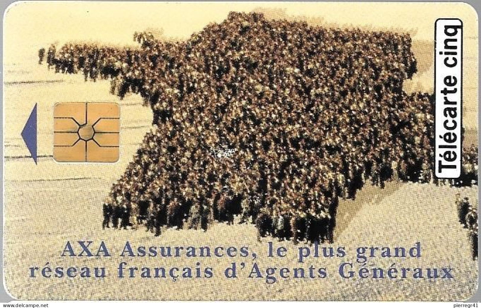 CARTE-PRIVEE-5U-09/94-GN-86 -GEMA-AXA ASSURANCES-R° Glacé-V° DN° Série B49064001-Utilisé-TBE - 5 Unités