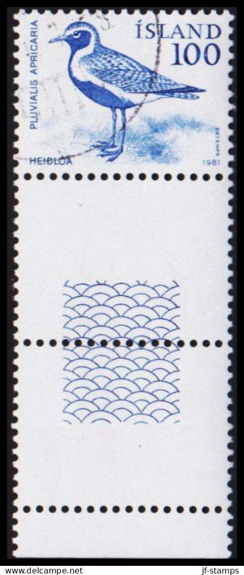 1981. ISLAND. Bird 100 A With Full Lower Margin. Unusual.  (Michel 568) - JF532078 - Oblitérés