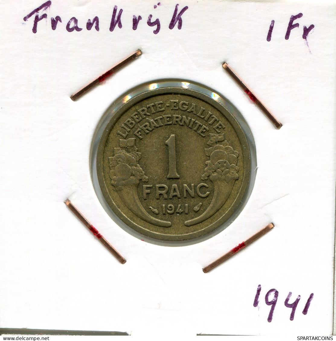 1 FRANC 1941 FRANCE Pièce Française #AM535.F - 1 Franc