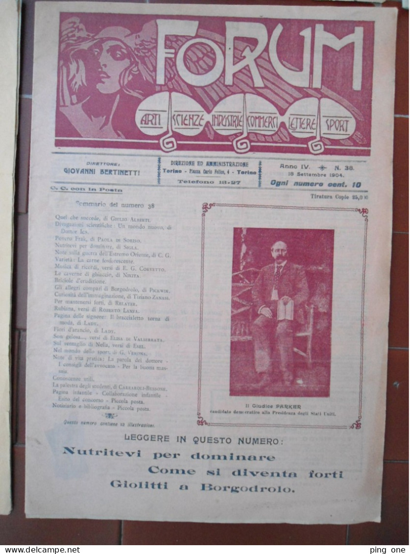 FORUM LOTTO 5 RIVISTE D'EPOCA ANNO IV 1904 NUMERI 18 19 28 29 38 ARTI SCIENZE INDUSTRIE COMMERCIO