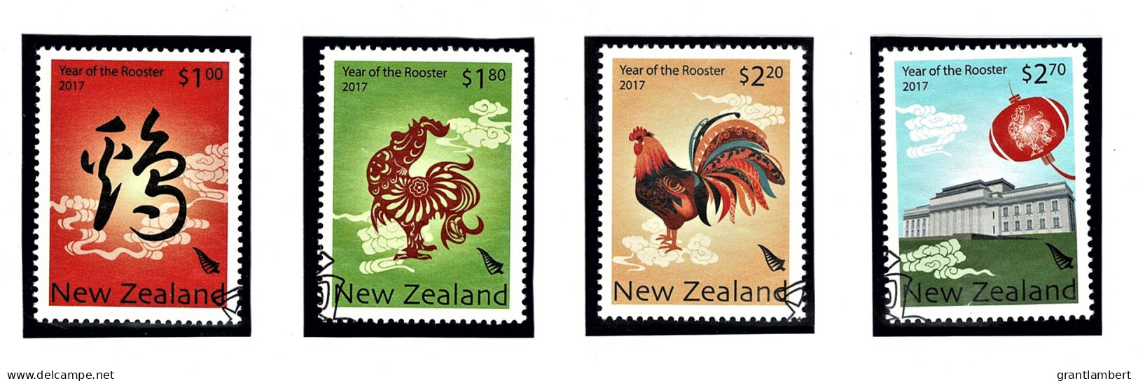 New Zealand 2017 Year Of The Rooster Set Of 4 Used - Used Stamps