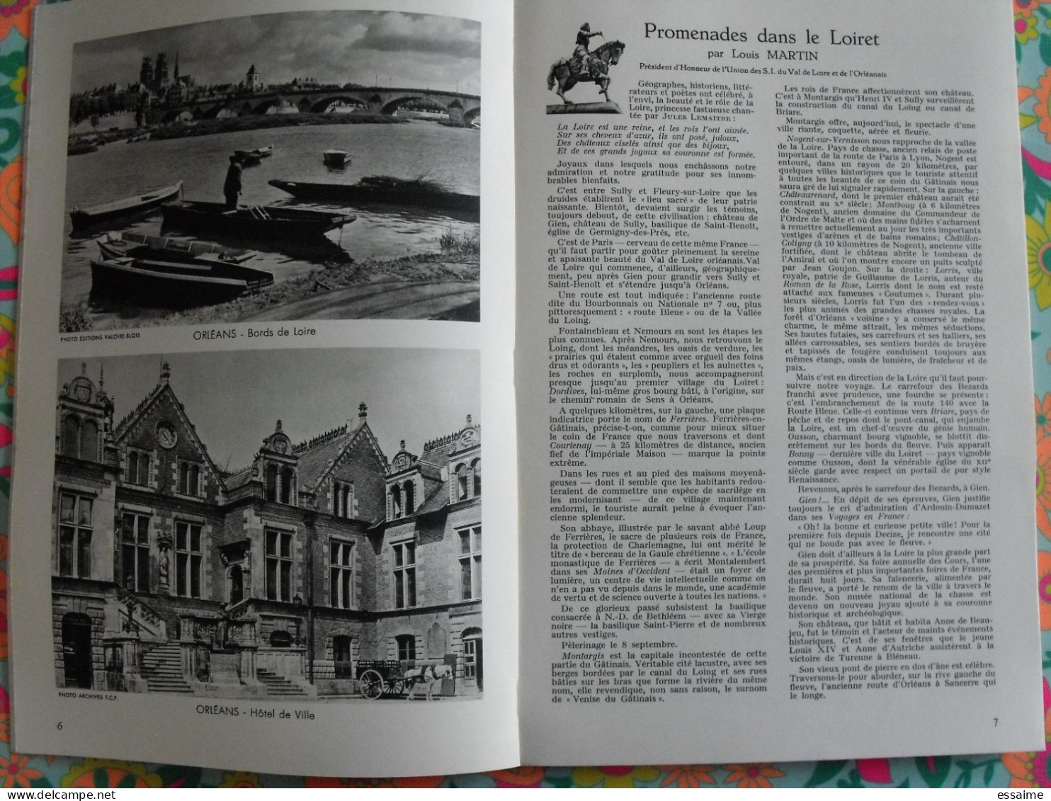 La France à Table N° 94. 1962. Loiret. Orléans Olivet Beaugency Sully Gien Briare Montargis Boesse Cléry. Gastronomie - Tourismus Und Gegenden