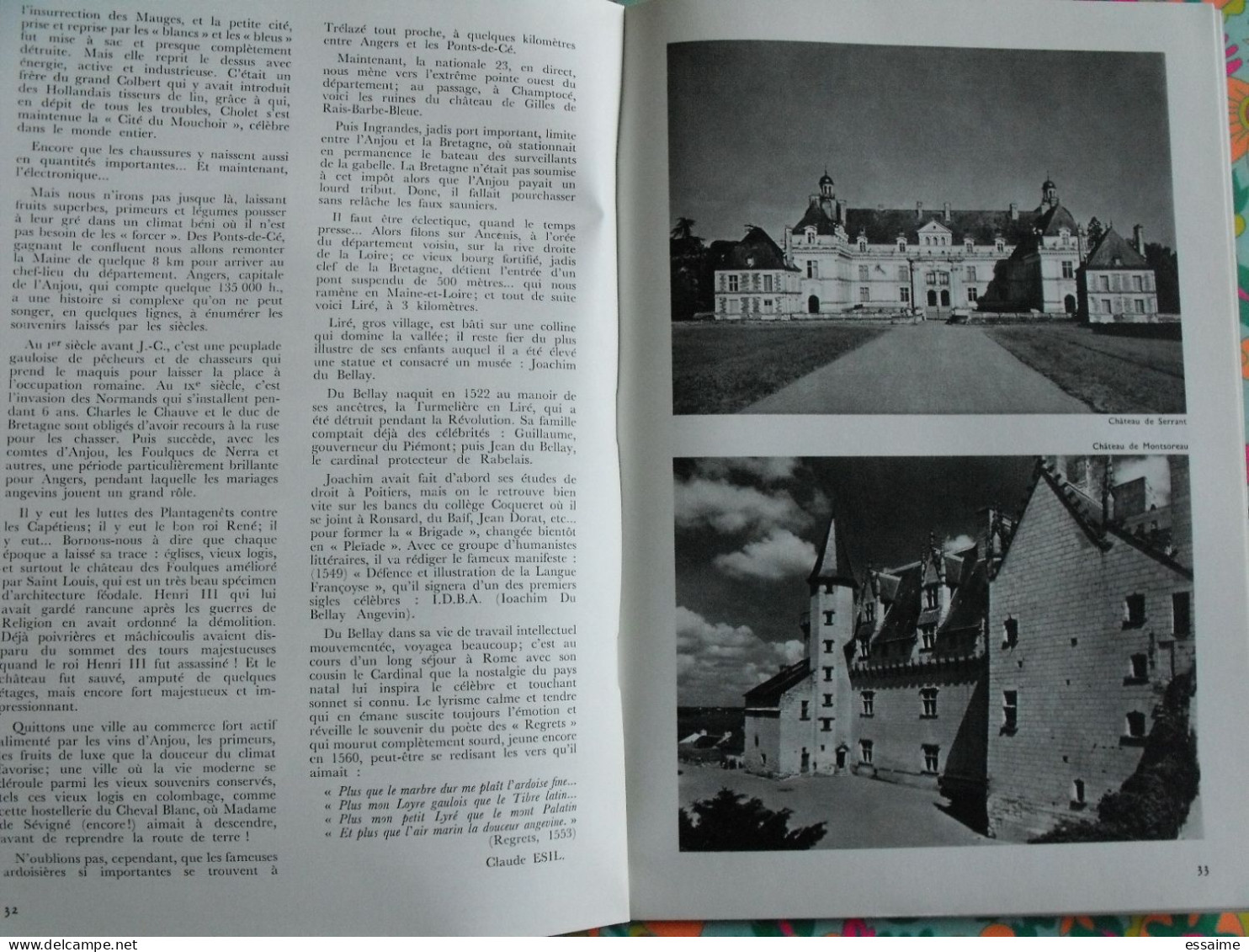 La France à table n° 172. 1973. Maine-et-Loire. Angers durtal baugé saumur cholet brissac montreuil-bellay . gastronomie