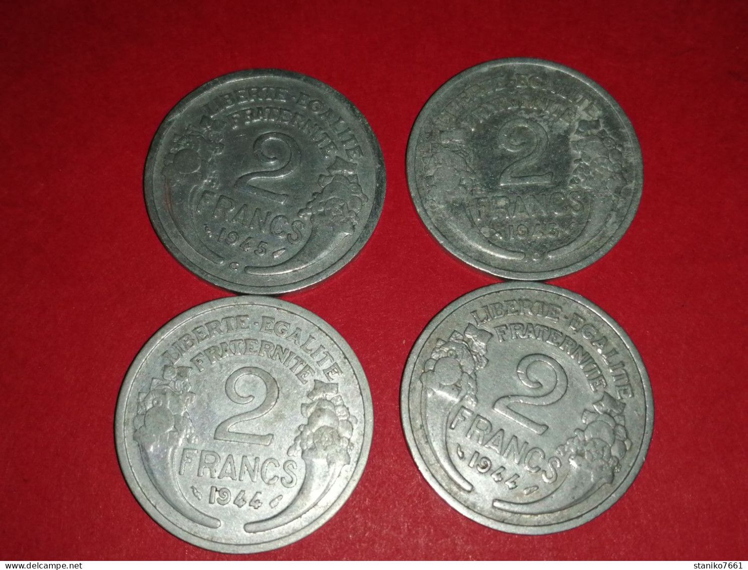 4 Monnaies Françaises 2 Francs MORLON 1944 1945 C ALUMINIUM Bonne Côte Voir Photos - 2 Francs