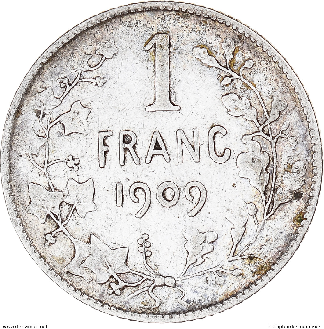 Monnaie, Belgique, Franc, 1909, Legende En Francais, TTB, Argent, KM:56.1 - 1 Franc