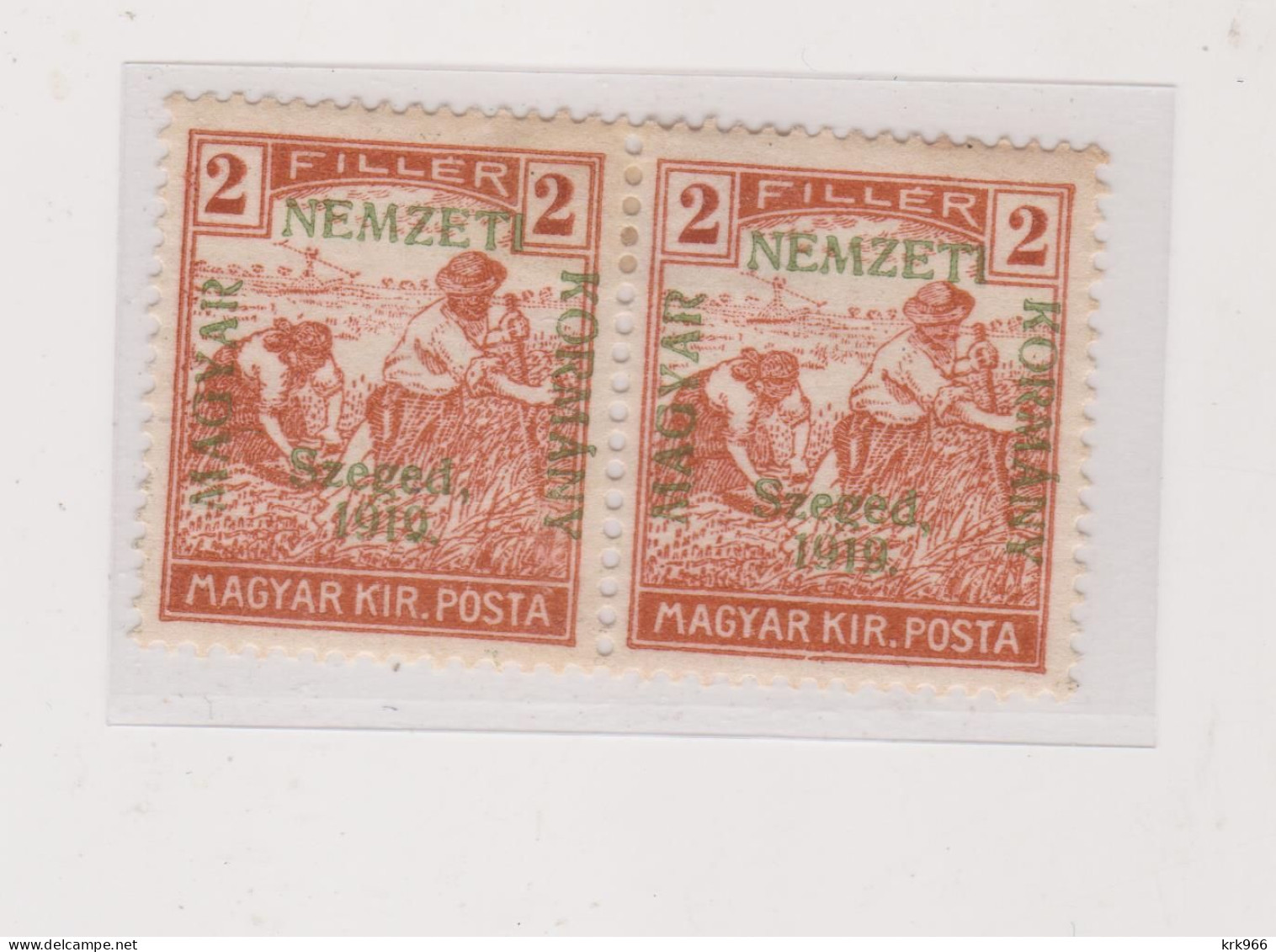 HUNGARY 1919 SZEGED SZEGEDIN Locals Mi 6 Pair  Hinged - Emissions Locales