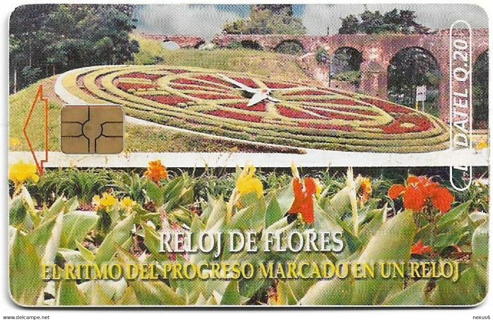 Guatemala - Telgua Ladatel - Reloj De Flores, Gem5 Black, 2000, 20Q, Used - Guatemala