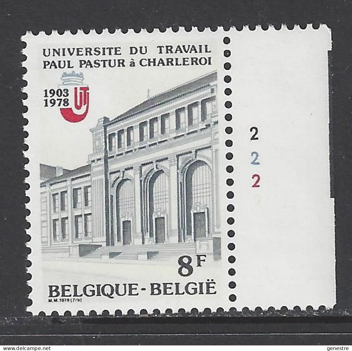 Belgique - 1978 - COB 1906 ** (MNH) - Planche 2 - 1971-1980