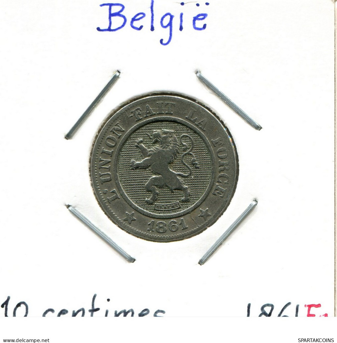 10 CENTIMES 1861 FRENCH Text BELGIUM Coin #BA268.U - 10 Cents