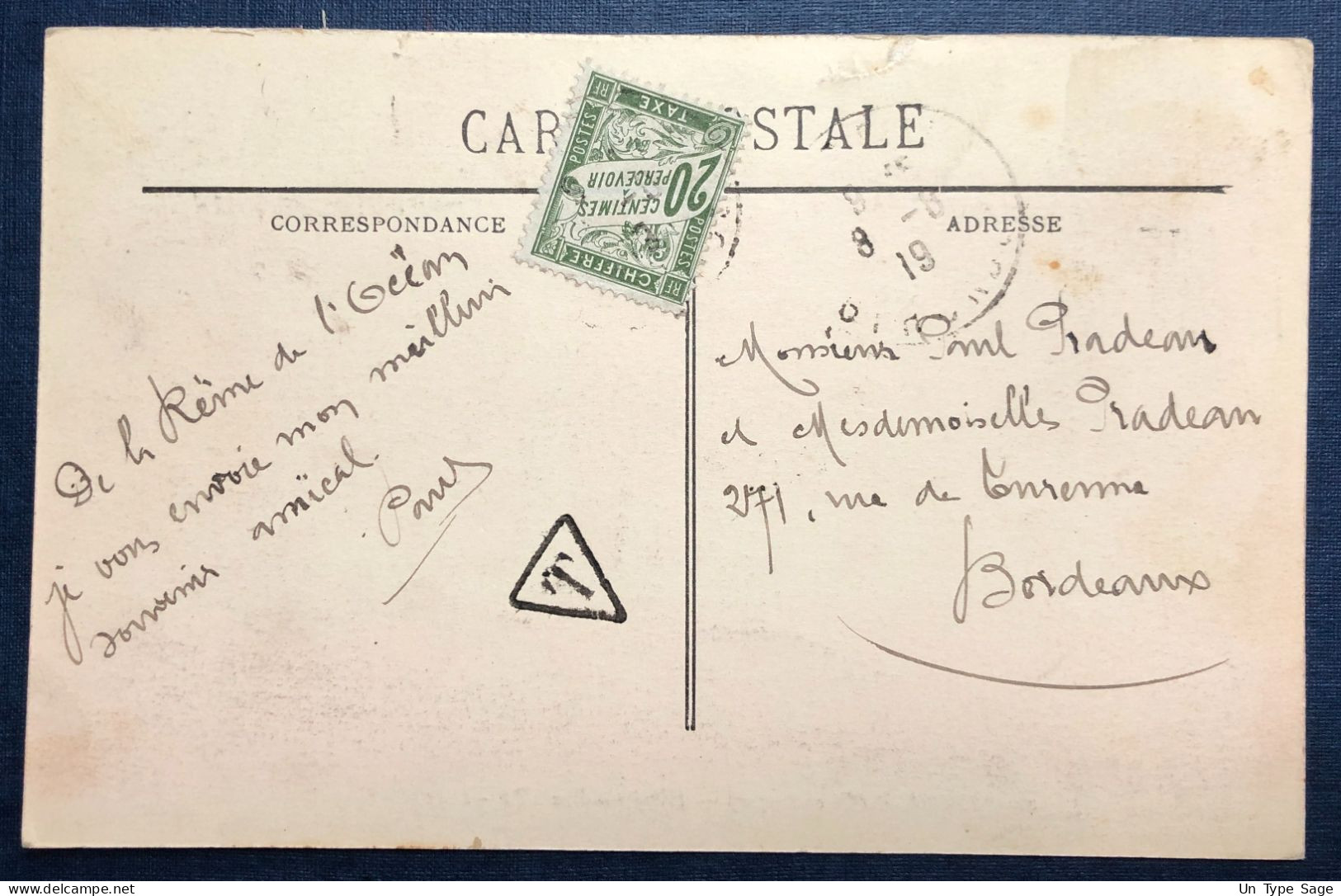 France N°137 Sur CPA + TAXE - 88.1919 - (N699) - 1859-1959 Storia Postale