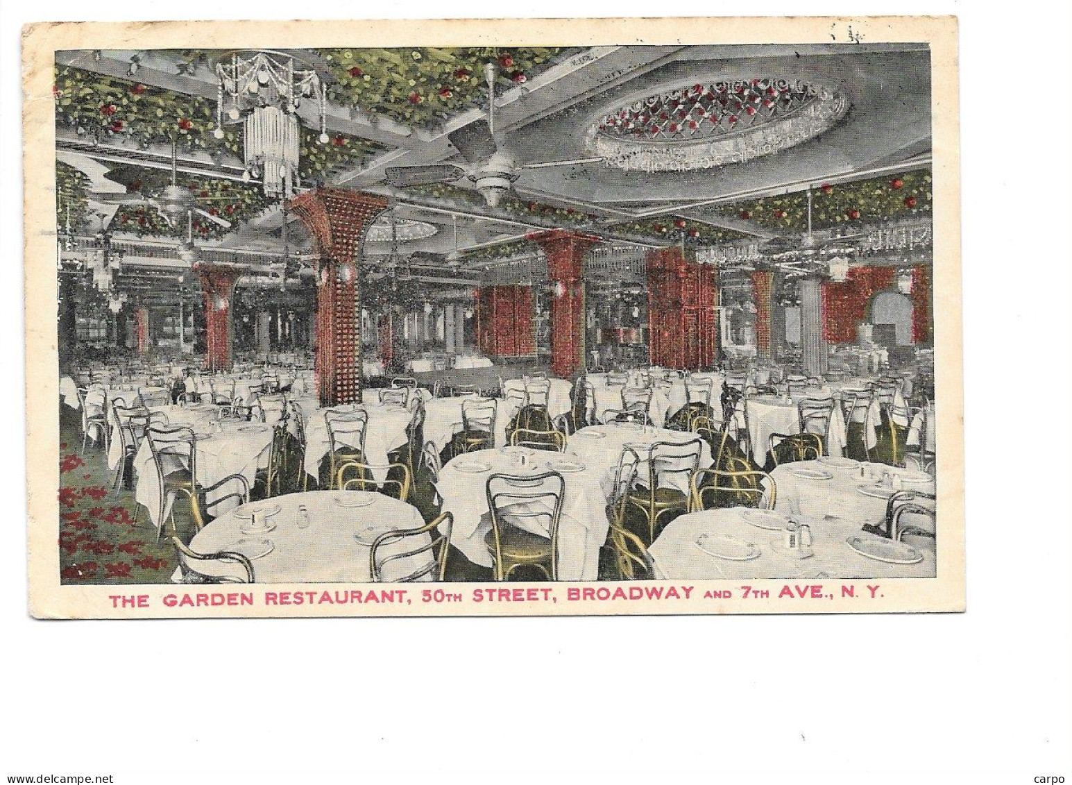 The Garden Restaurant, Broadway. NEW YORK. - Broadway