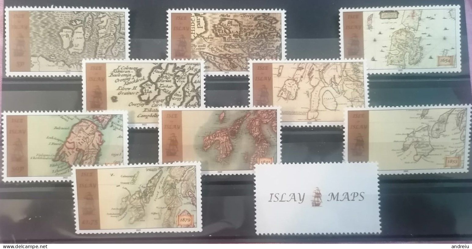 2022 GB Locals: Isle Of Islay - Old Maps Of Islay 9v+label, Geography, Cartes, Karten, Mapas MNH - Eilanden