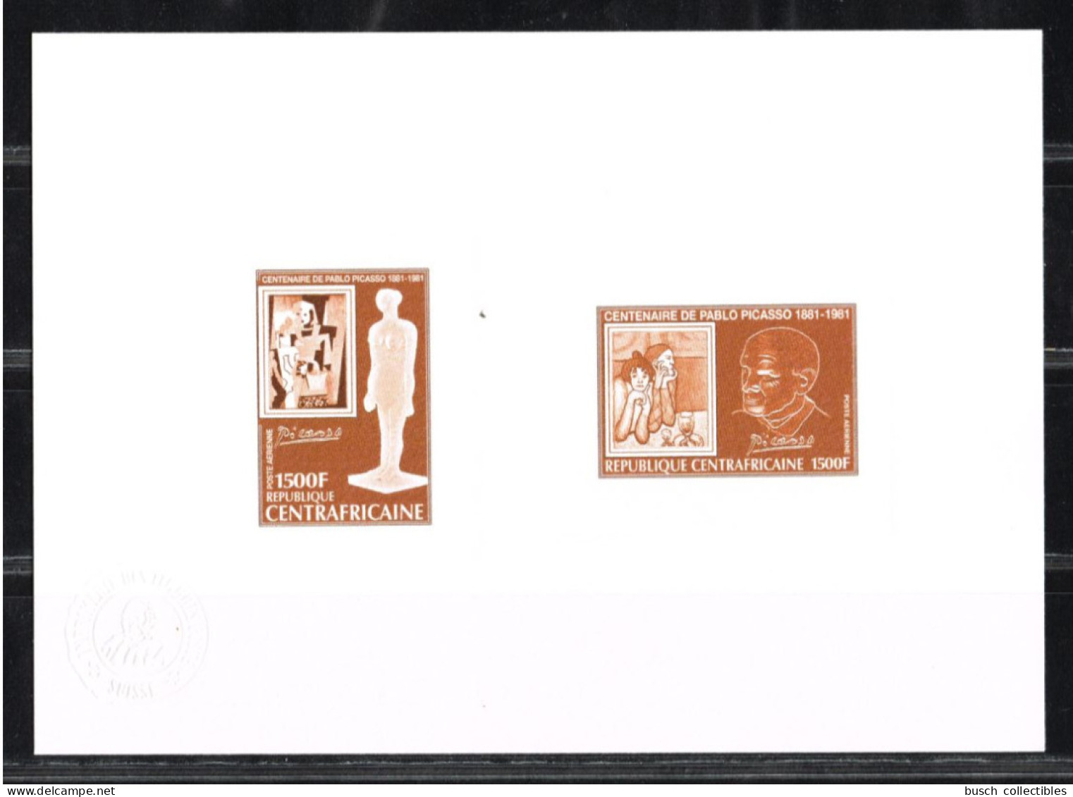 Centrafricaine 1981 Mi. 748 - 749 Epreuve D'Artiste Collective Artist Proof Centenaire Pablo Picasso Art Kunst Tableau - Picasso