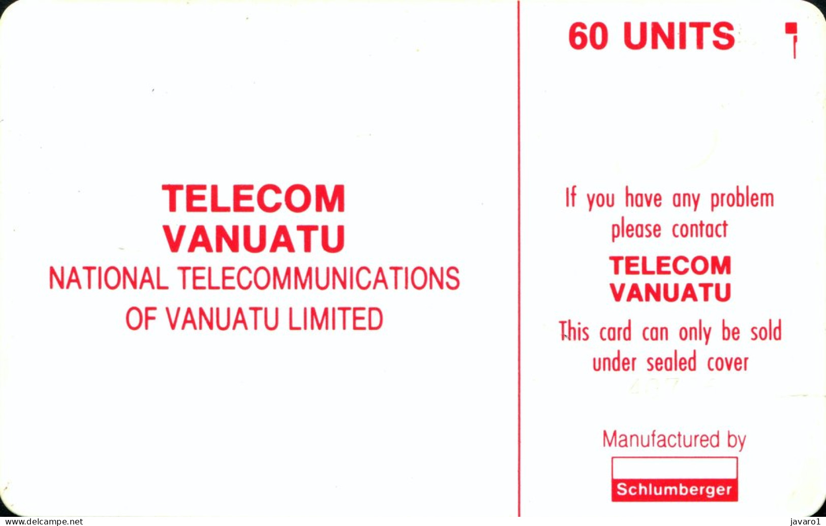 VANUATU : TVA-0002 TVL Logo 60 (SC5 AFNOR) ( Batch: 40736) USED - Vanuatu