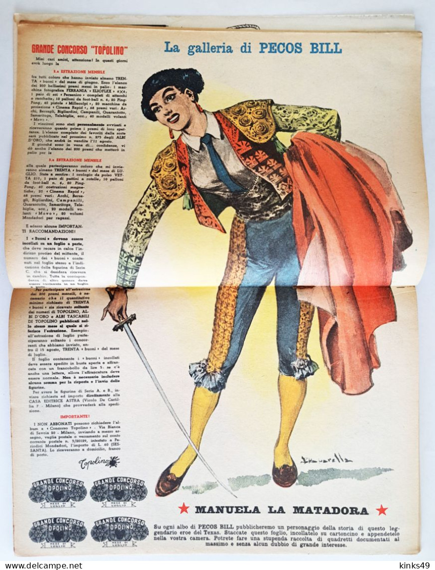 B226> PECOS BILL Albo D'Oro Mondadori N° 272 = 52° Episodio < Il Cavaliere Mascherato > 28 LUGLIO 1951 - First Editions