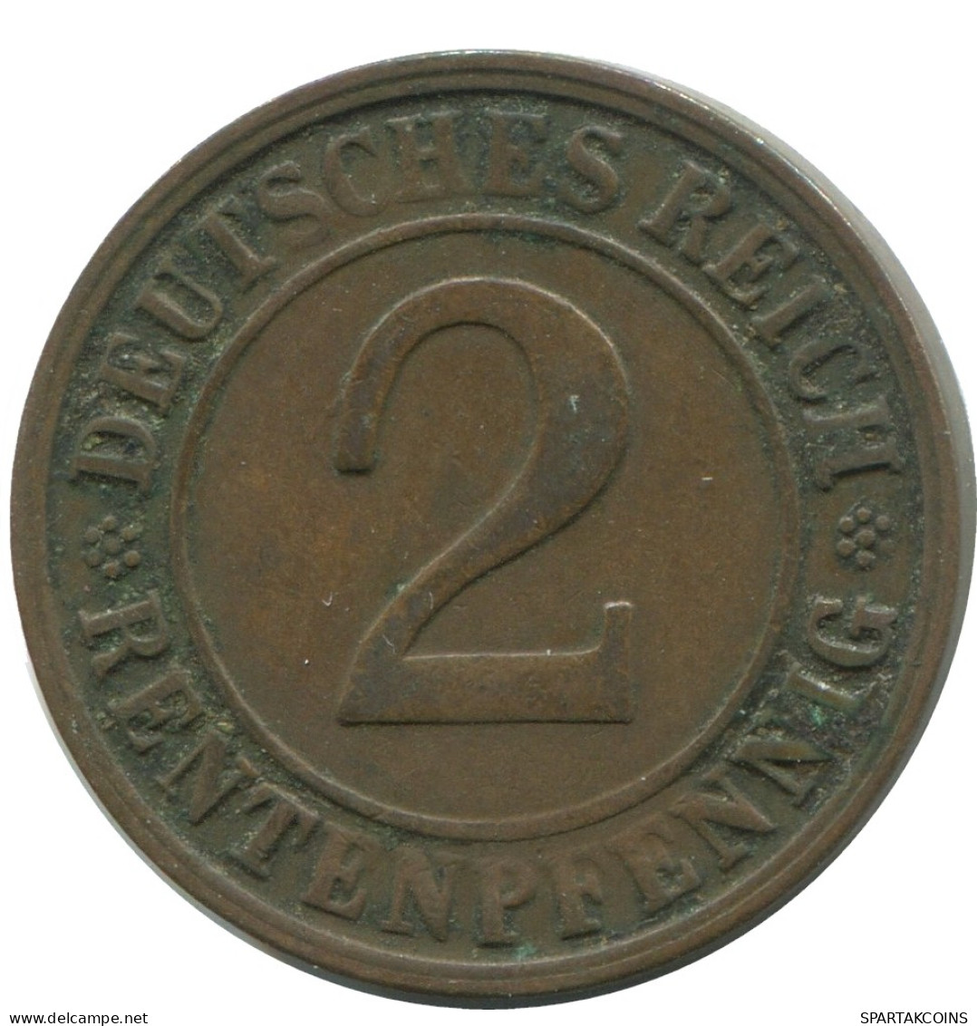 2 RENTENPFENNIG 1923 D GERMANY Coin #AE272.U - 2 Rentenpfennig & 2 Reichspfennig