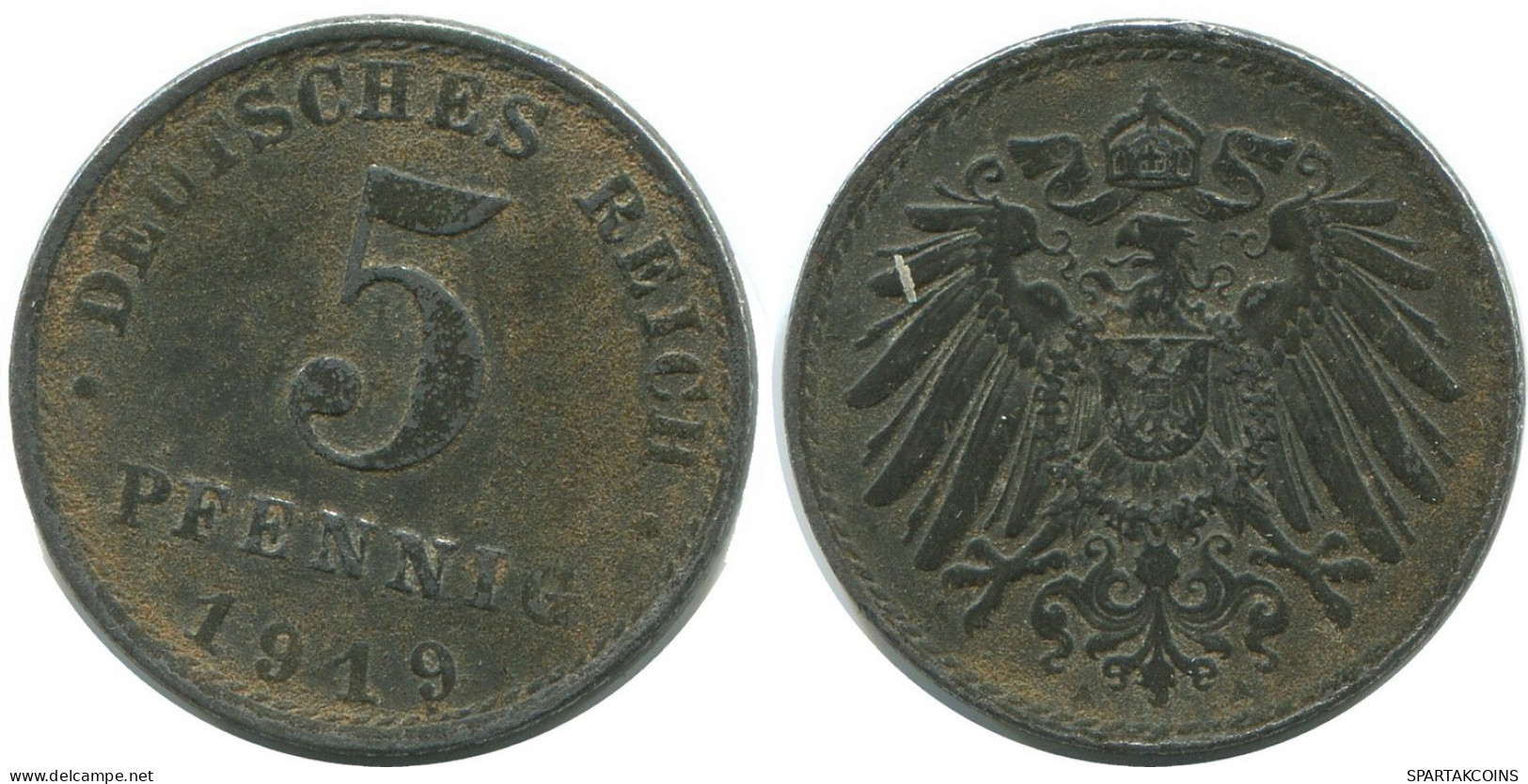 5 PFENNIG 1919 A GERMANY Coin #AD547.9.U - 5 Rentenpfennig & 5 Reichspfennig
